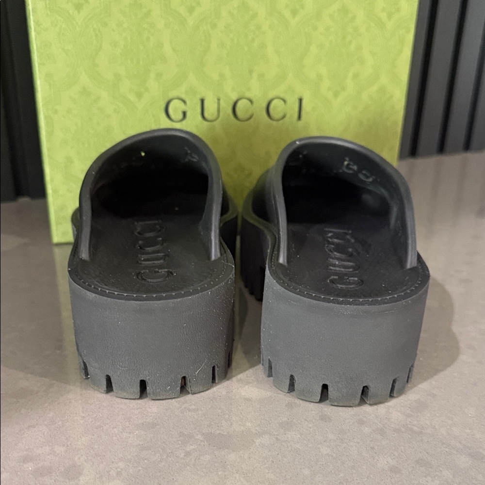 Gucci GG Black rubber Women's Platform Clogs 🖤🖤🖤 - Picture 5 of 12